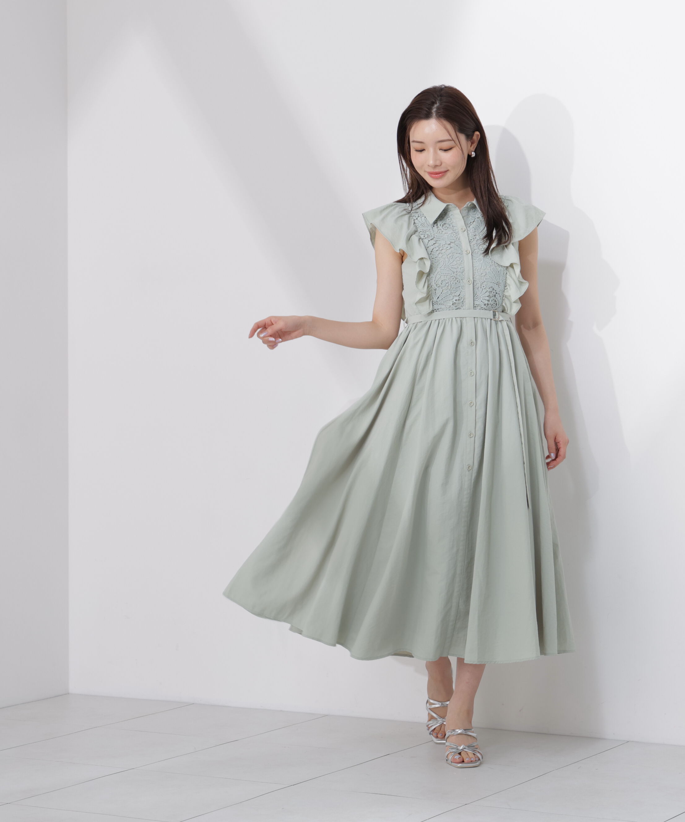 PROPORTION BODY DRESSING「フロントレースシャツワンピース」|ワンピース|