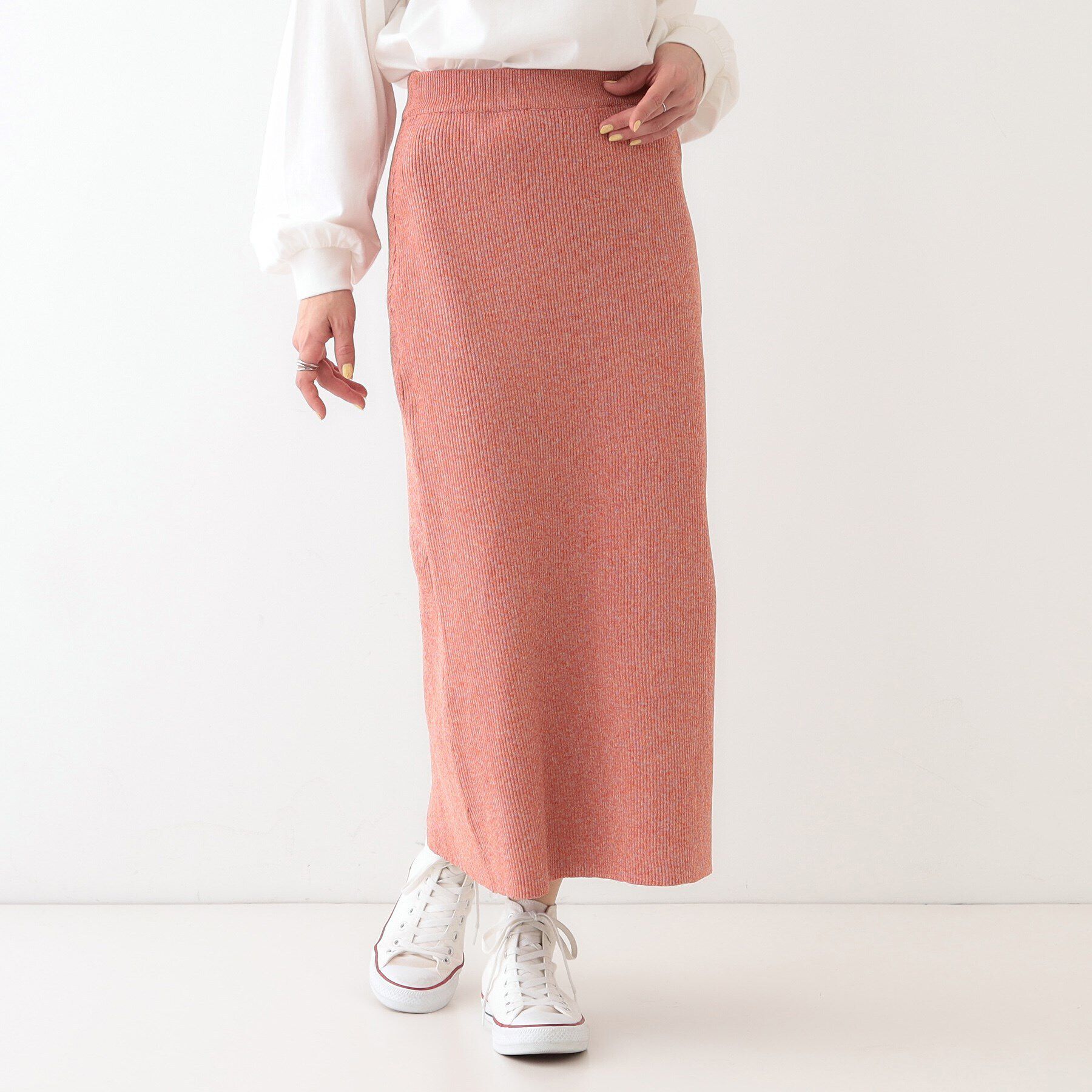 SHOO･LA･RUE「スポンディッシュMIXニットナロースカート」|スカート|