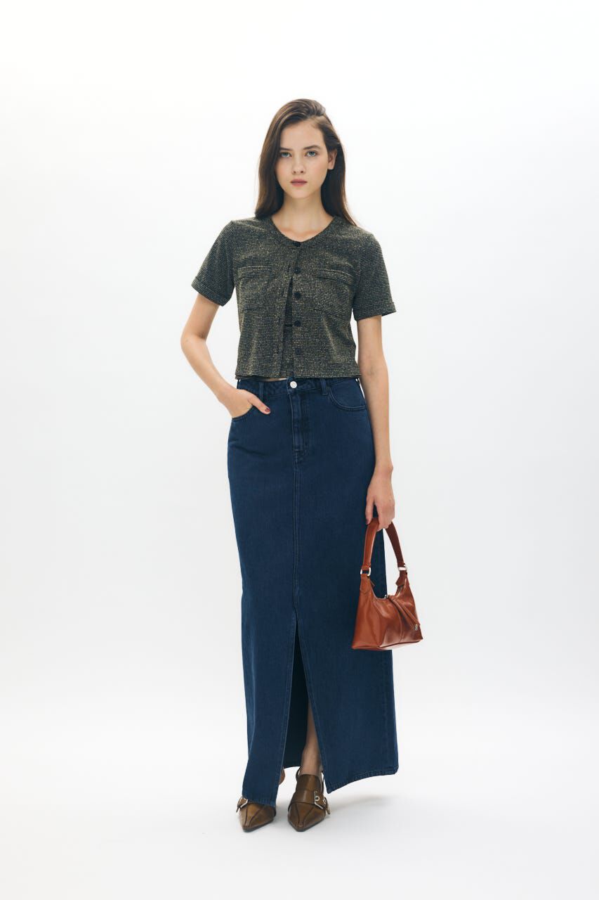 MOUSSY「BOUCLE TWEED ハーフスリーブカーディガン」|その他|