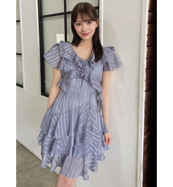 dazzlin「バリエフルイドミニワンピース」|ワンピース|ブルー