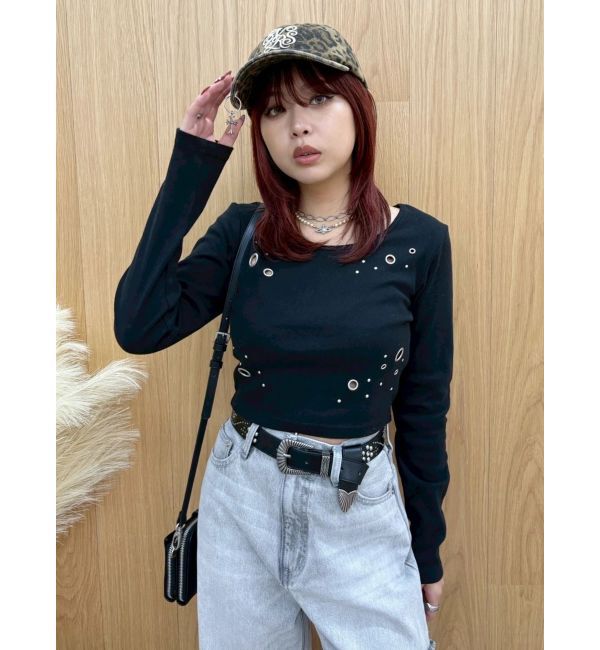 EVRIS「アイレットクロップドロンＴ」|Tシャツ・カットソー|