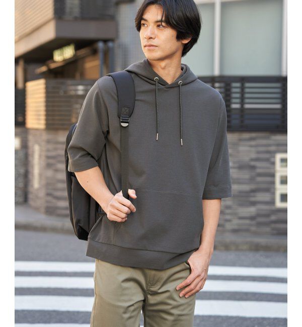 ikka「【雑誌MonoMax4月号掲載】GOKU楽冷感2WAYパーカ「小泉孝太郎さん着用モデル」」|Tシャツ・カットソー|