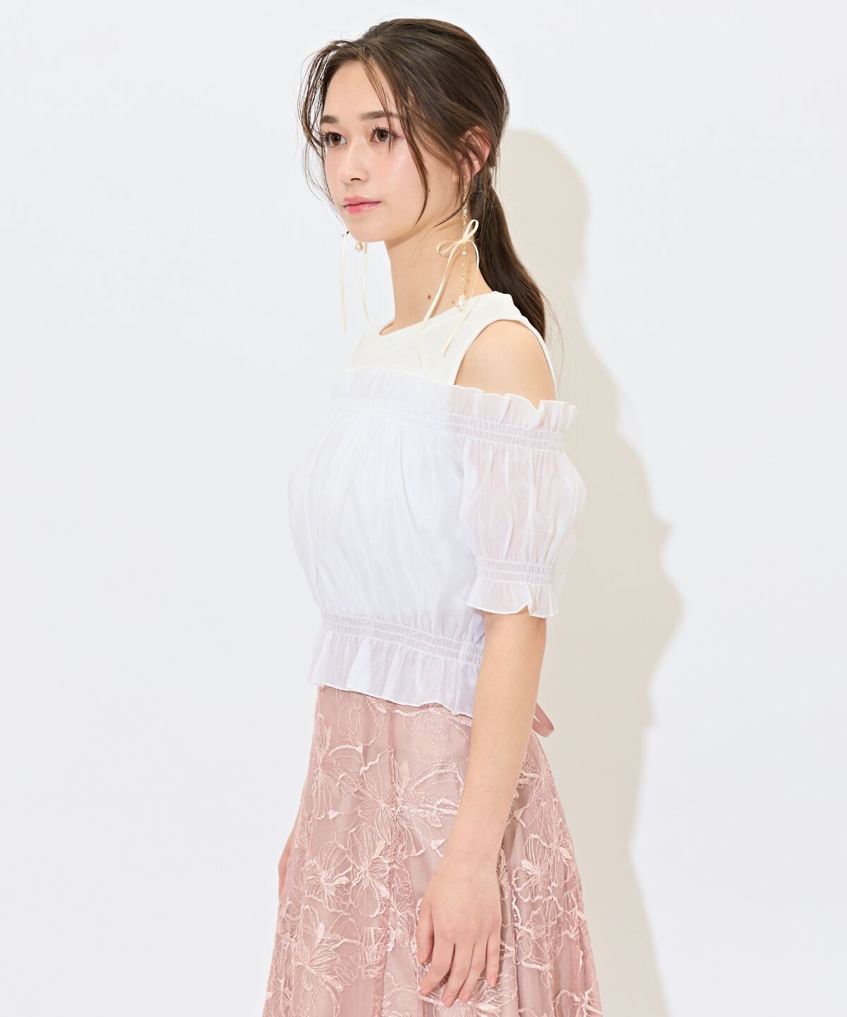 WILLSELECTION「レイヤード風オフショルカットトップス」|Tシャツ・カットソー|