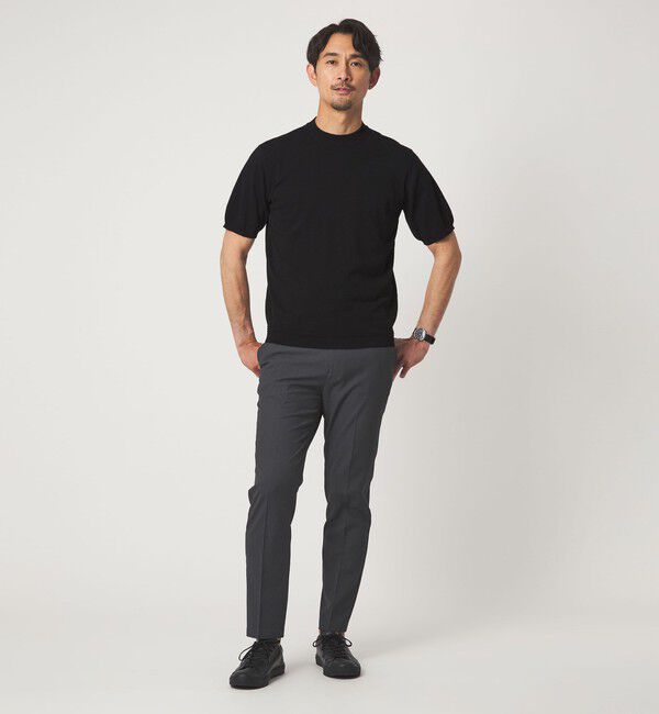 UNITED ARROWS green label relaxing「【WEB限定】JUST fit ジャケイン モックネック 半袖 ニット」|ニット・セーター|