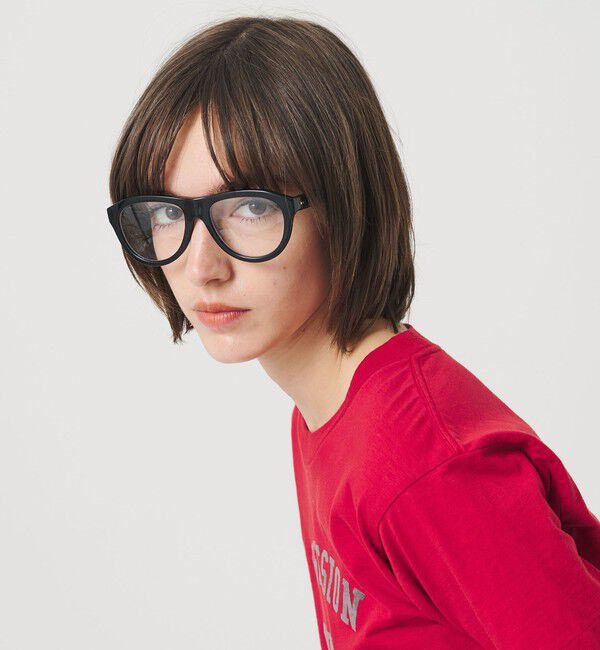 ATTISESSION「【別注】＜KANEKO OPTICAL＞ビッグフレーム クリア メガネ」|メガネ|BLACK