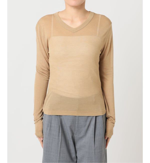  「ASHER SASKIA LONGSLEEVE MICRO V L266-J134：Tシャツ」|Tシャツ・カットソー|
