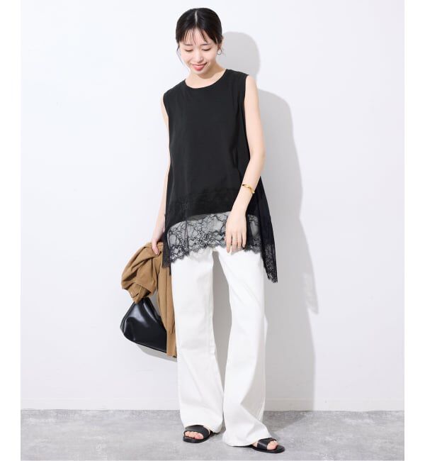 SLOBE IENA「《追加2》レースコンビノースリカットソー」|Tシャツ・カットソー|