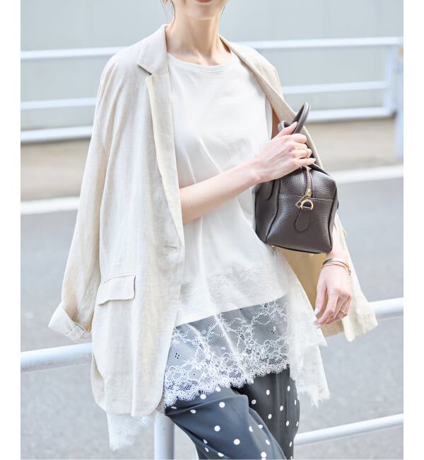SLOBE IENA「《追加2》レースコンビノースリカットソー」|Tシャツ・カットソー|