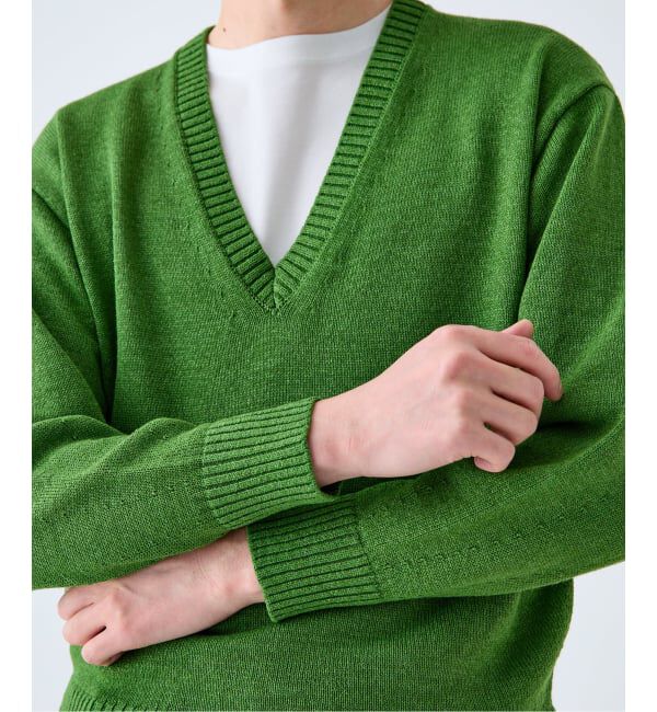 EDIFICE「WASHI/WOOL DEEP V ネックニット」|ニット・セーター|