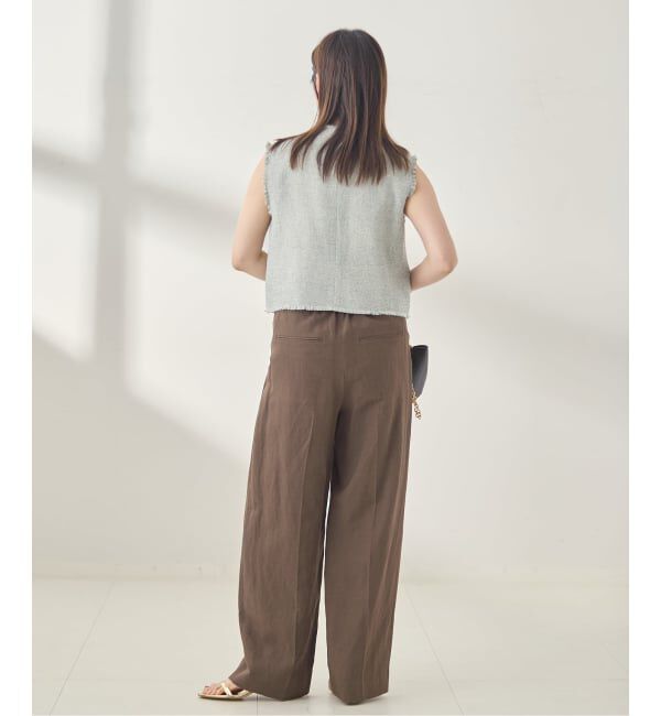journal standard L'essage「GIOLICA ツイードメッシュノーカラーベスト」|ベスト・ジレ|