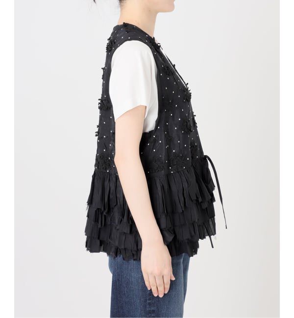 Spick and Span「《別注》crinkle crinkle crinkle Frill rayon shantung vest*」|ベスト・ジレ|