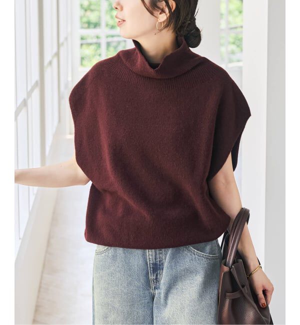 Spick and Span「《新色有り / 追加予約》オフタートルニットベスト」|ベスト・ジレ|ボルドー
