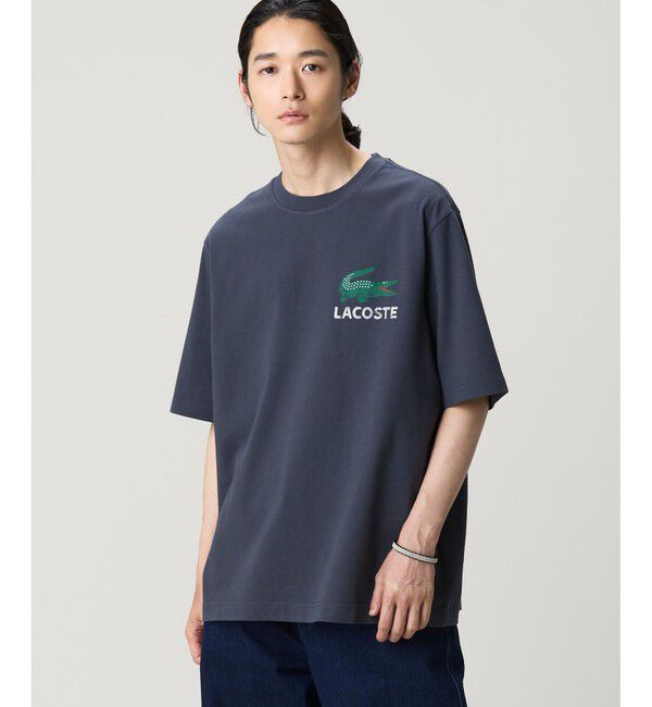 LACOSTE「ヴィンテージ ロゴプリント ルーズフィットTシャツ」|Tシャツ・カットソー|ダークアッシュ