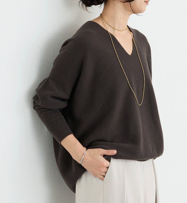  「【リバイバル/新色追加/7色展開】ウール100NEWバックボリュームニット」|ニット・セーター|チャコールグレー