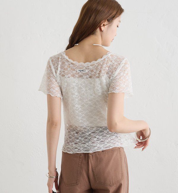  「レースメローフレンチT」|Tシャツ・カットソー|