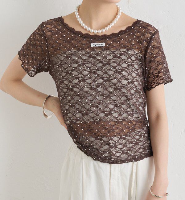  「レースメローフレンチT」|Tシャツ・カットソー|