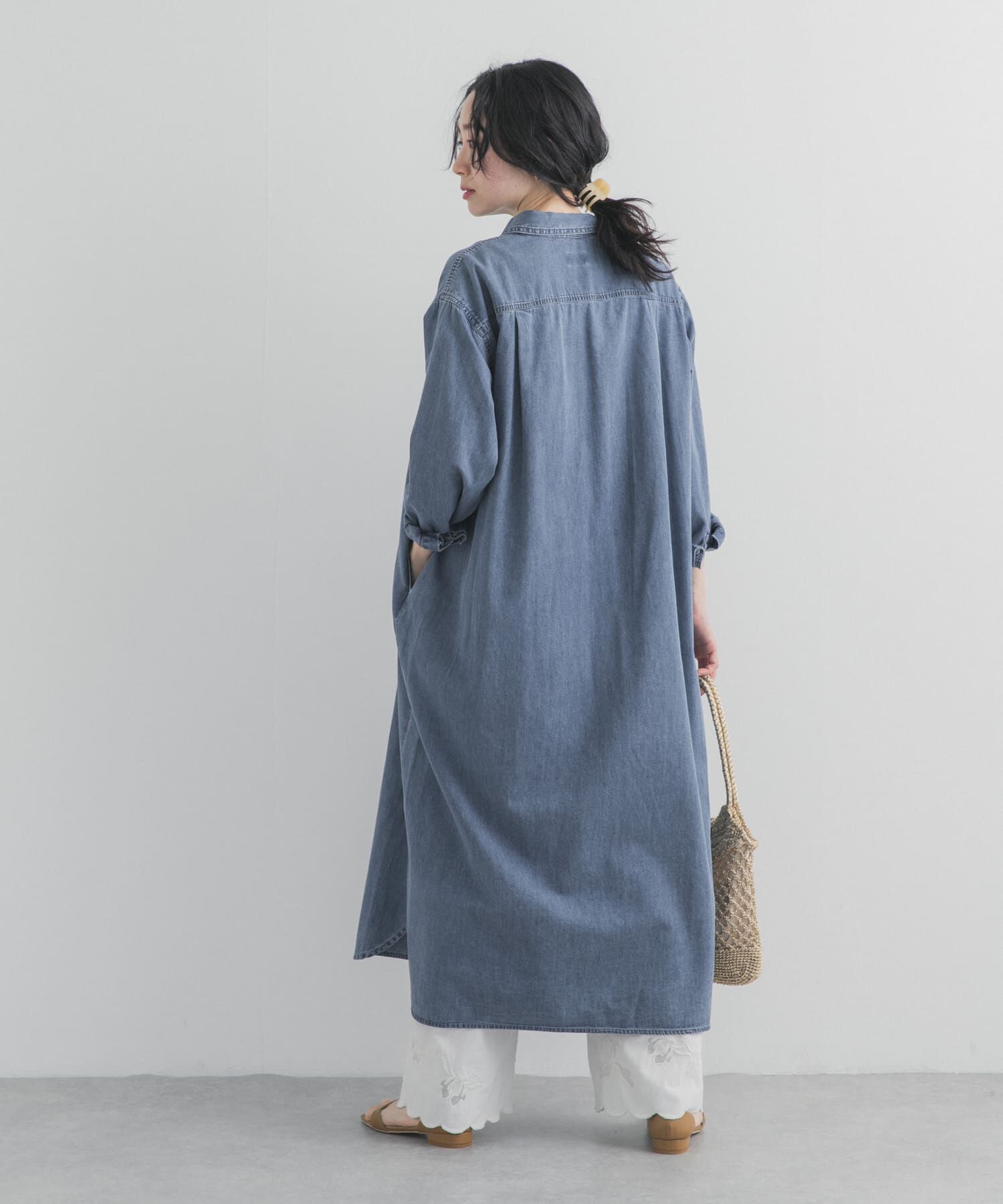 URBAN RESEARCH DOORS「ライトコットンデニムシャツワンピース」|ワンピース|