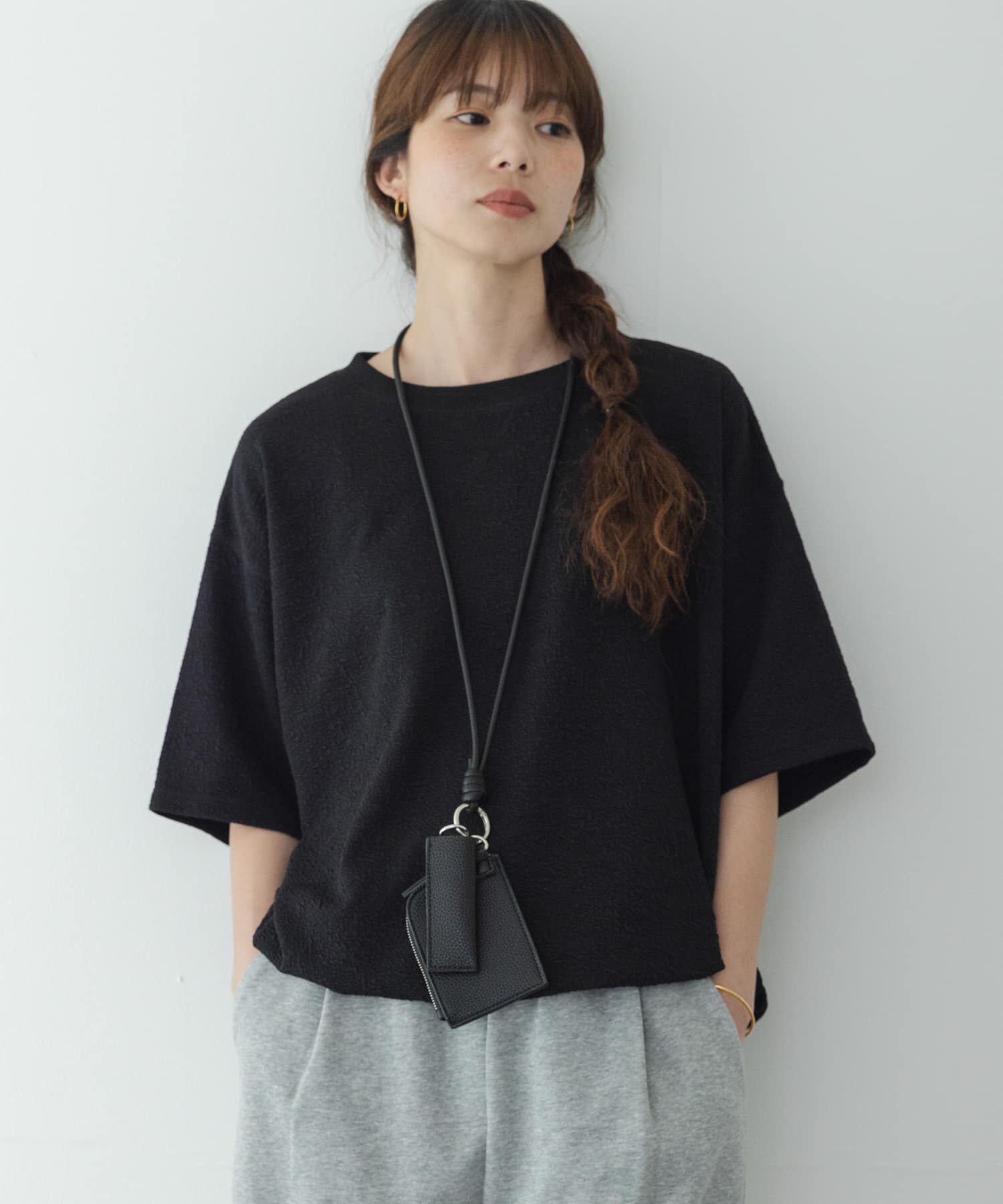Sonny Label 「カットジャガードドロスト五分袖プルオーバー」|Tシャツ・カットソー|