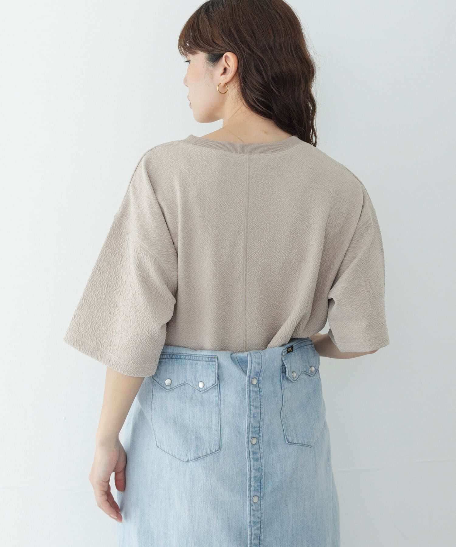 Sonny Label 「カットジャガードドロスト五分袖プルオーバー」|Tシャツ・カットソー|