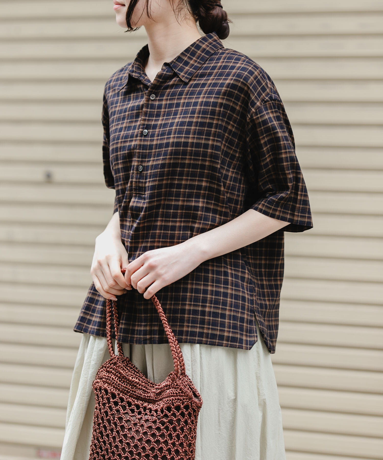 URBAN RESEARCH DOORS「FORK&SPOON　コットンレーヨンチェックシャツ」|シャツ・ブラウス|