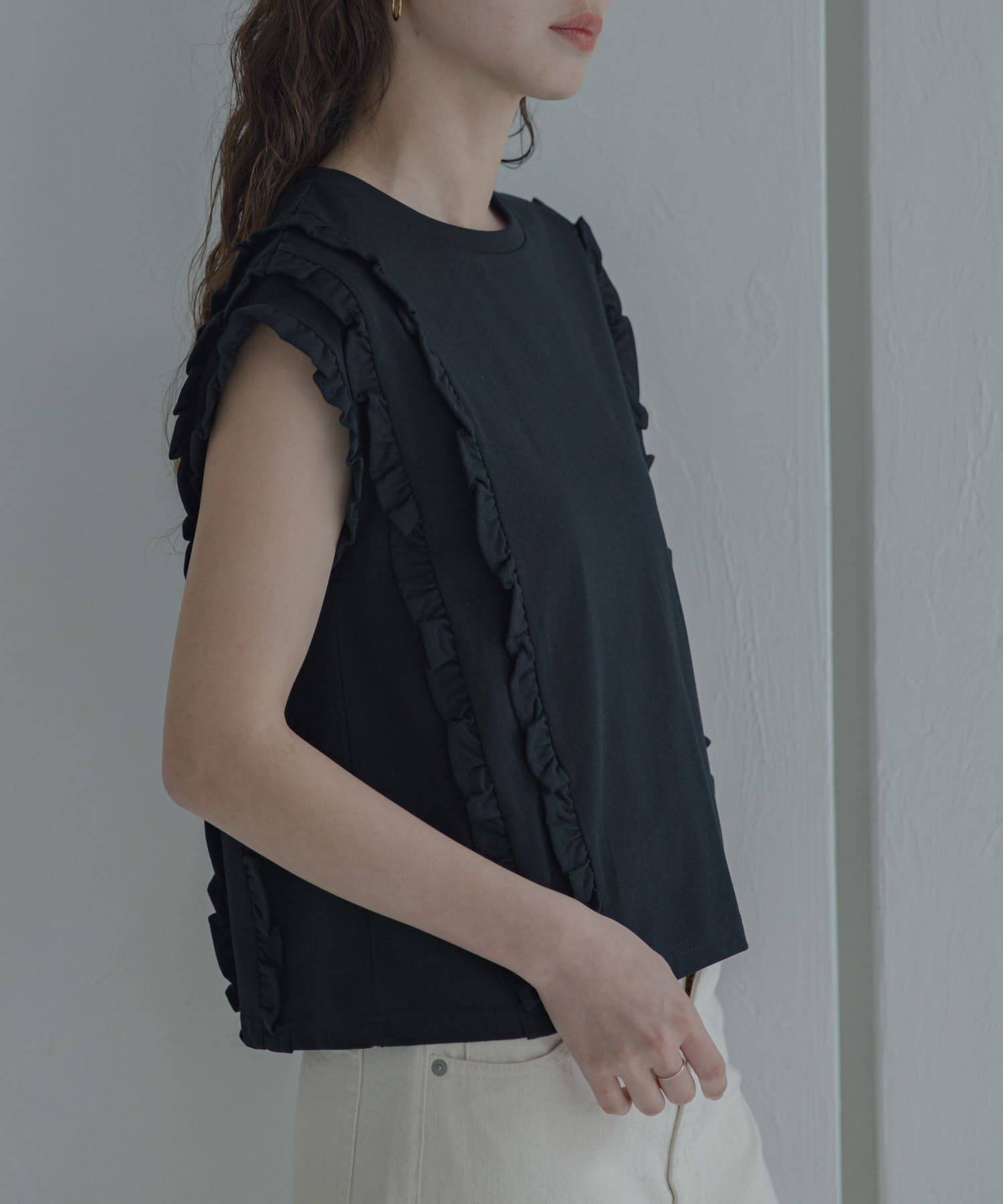 Sonny Label 「ミニフリルフレンチTシャツ」|Tシャツ・カットソー|