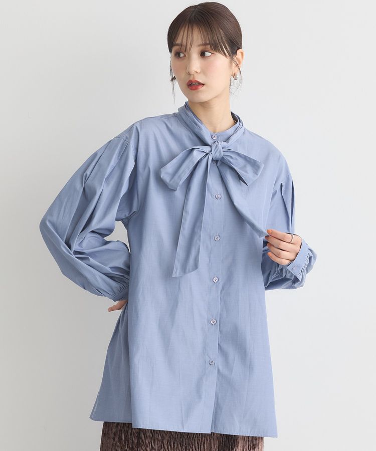 earth music&ecology「2wayボウタイブラウス」|シャツ・ブラウス|Blue