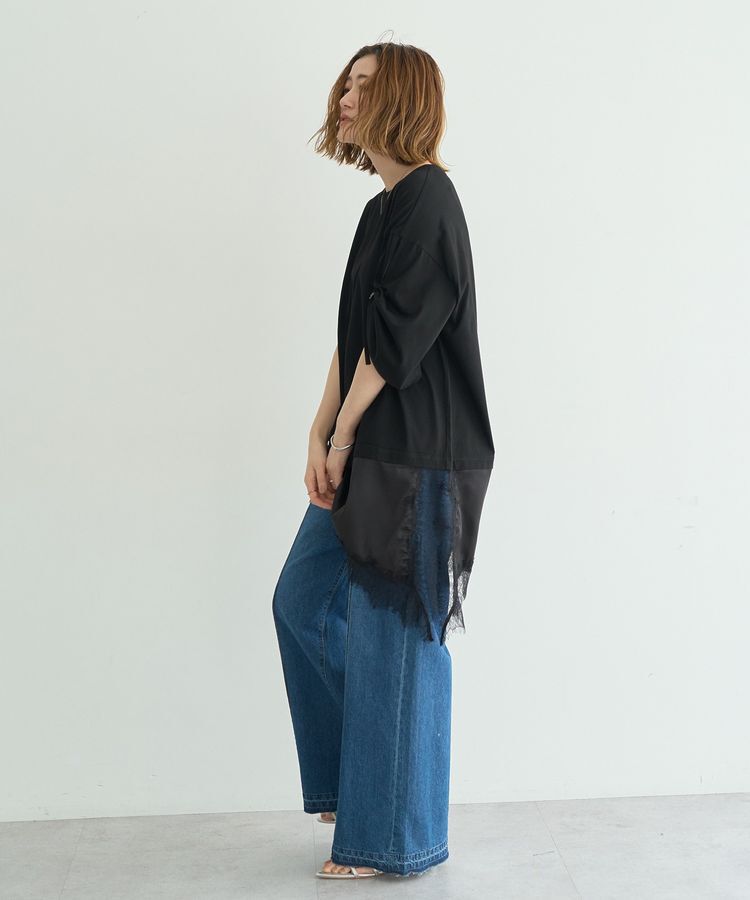 Editt by YECCA VECCA「ドロストスリーブヘムレースTee」|Tシャツ・カットソー|