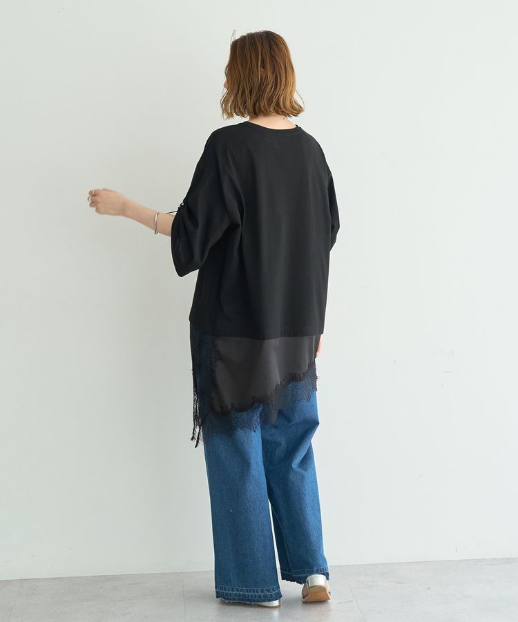 Editt by YECCA VECCA「ドロストスリーブヘムレースTee」|Tシャツ・カットソー|
