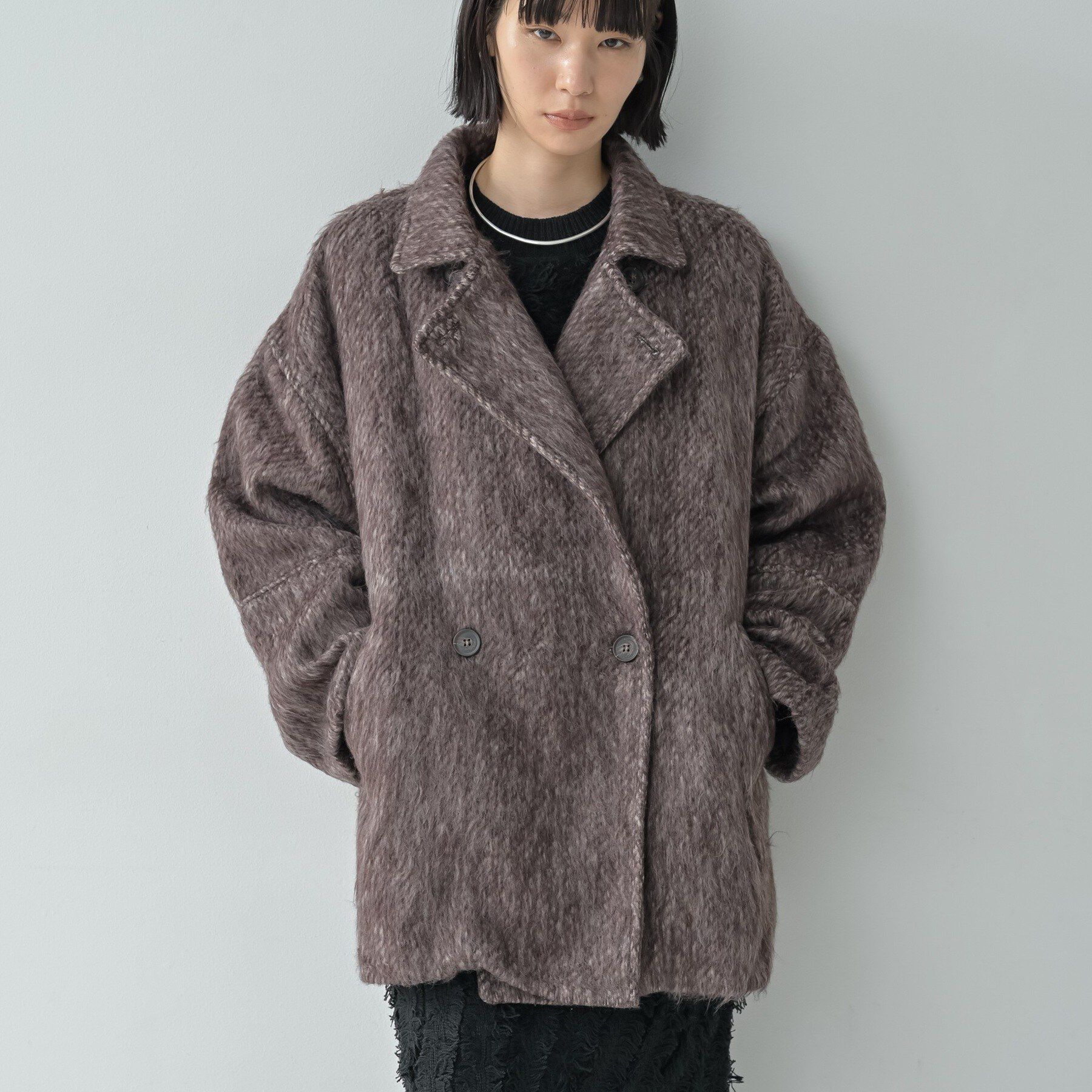 GALLEST「オーバーサイズシャギーミドル丈コート」|チェスターコート|
