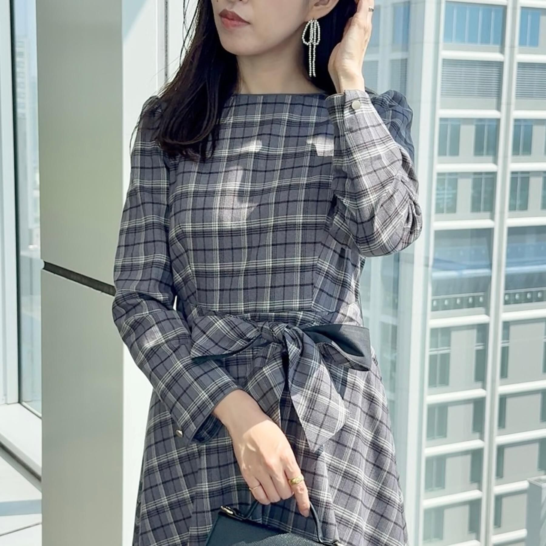 Couture broach「【大人可愛い・微起毛】先染めチェック柄フィット＆フレアワンピース」|ワンピース|