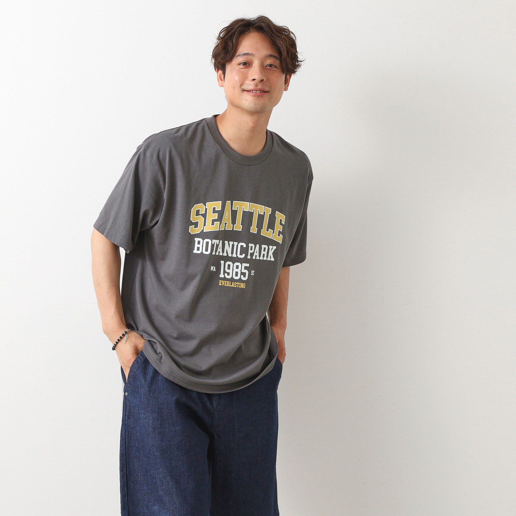 THE SHOP TK「カレッジロゴ半袖Tシャツ /親子リンク/洗濯機OK」|Tシャツ・カットソー|