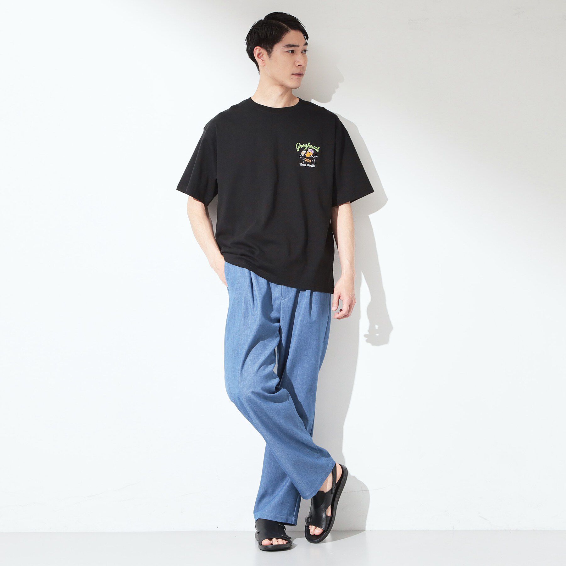 THE SHOP TK「ヒゲオジ サガラ刺繍 半袖Tシャツ 【洗濯機OK】」|Tシャツ・カットソー|