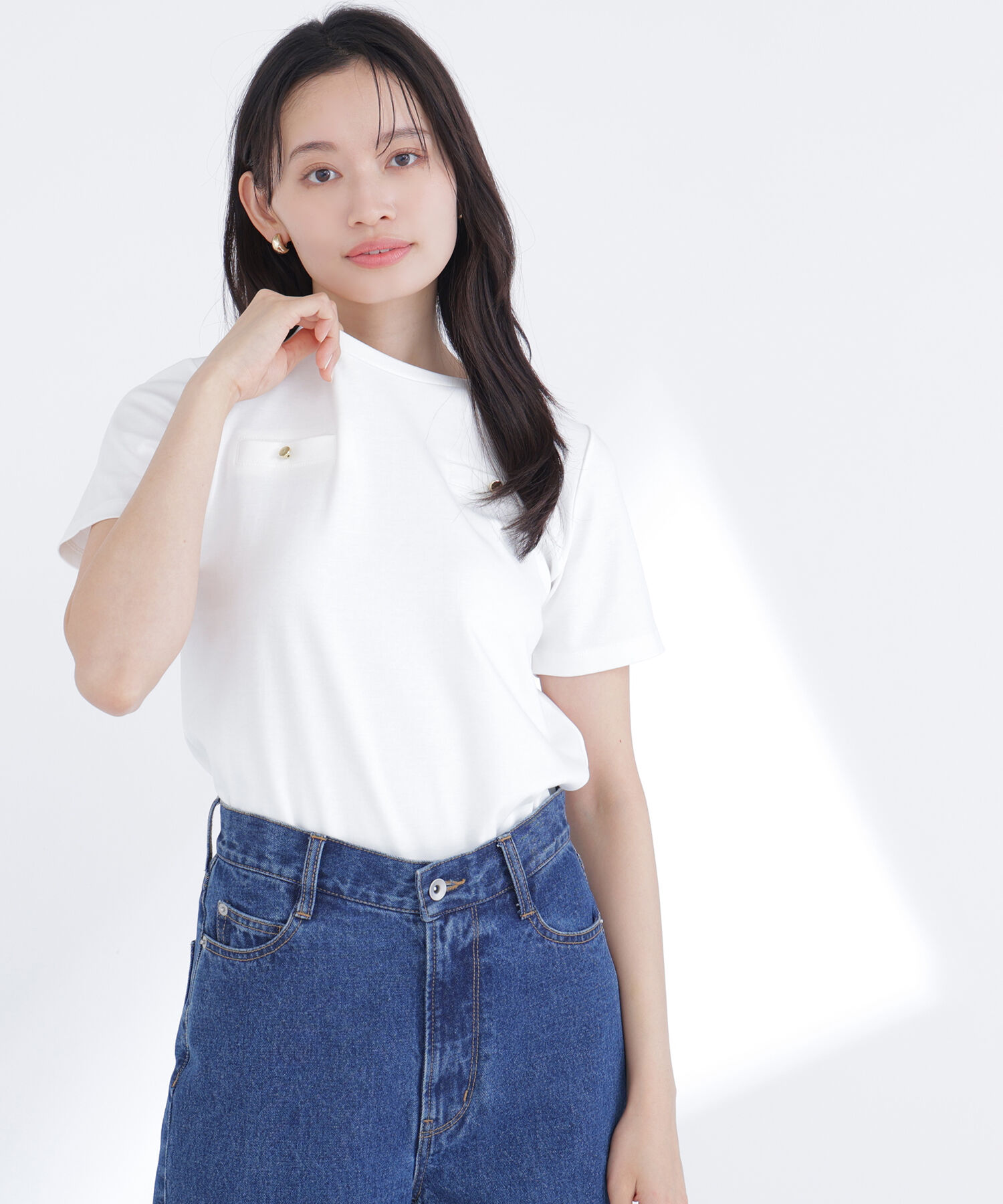  「ベーシックTシャツ フェイクポケット付き」|Tシャツ・カットソー|