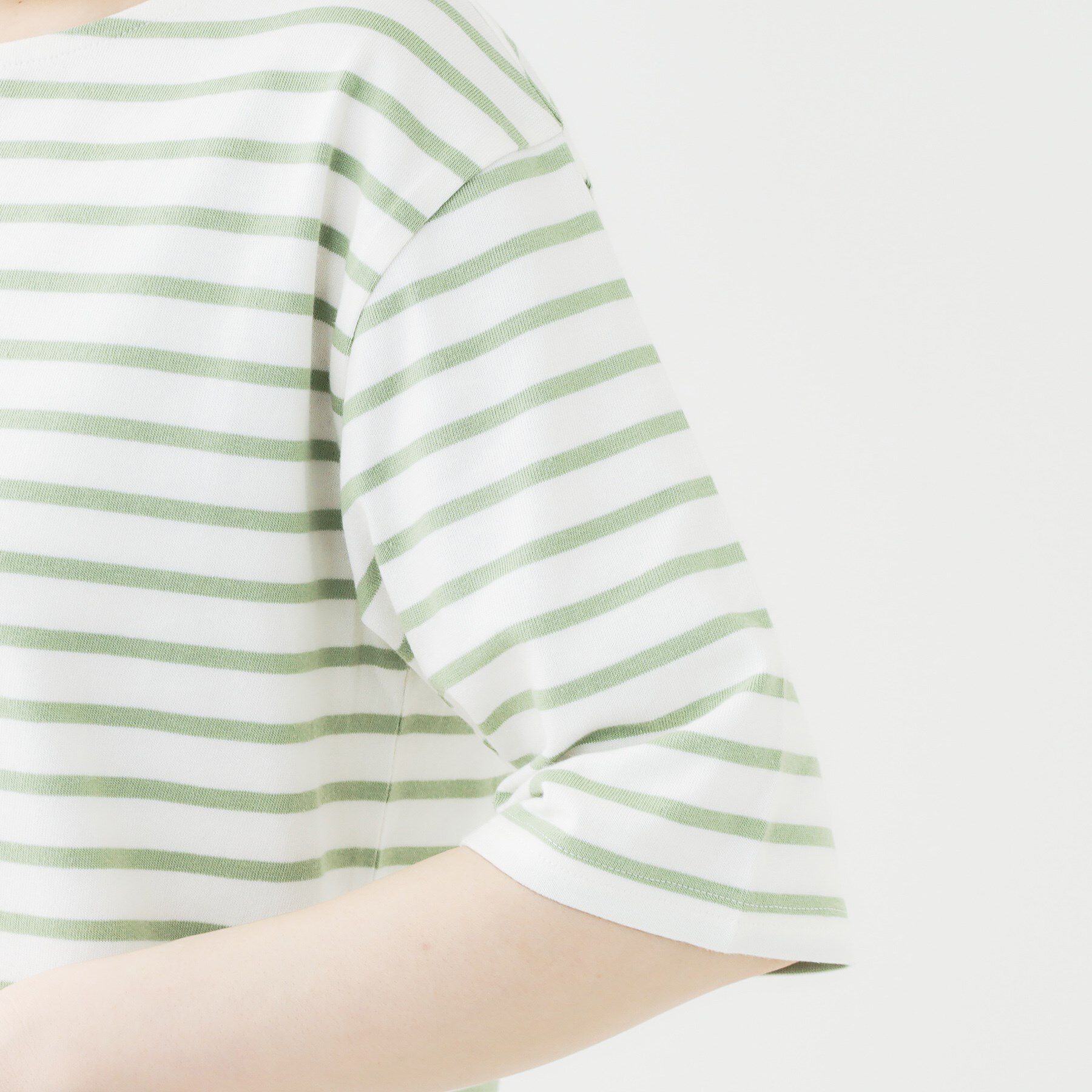 SHOO･LA･RUE「【洗える/S-LL/綿100％】5分袖ボートネックトップス」|Tシャツ・カットソー|