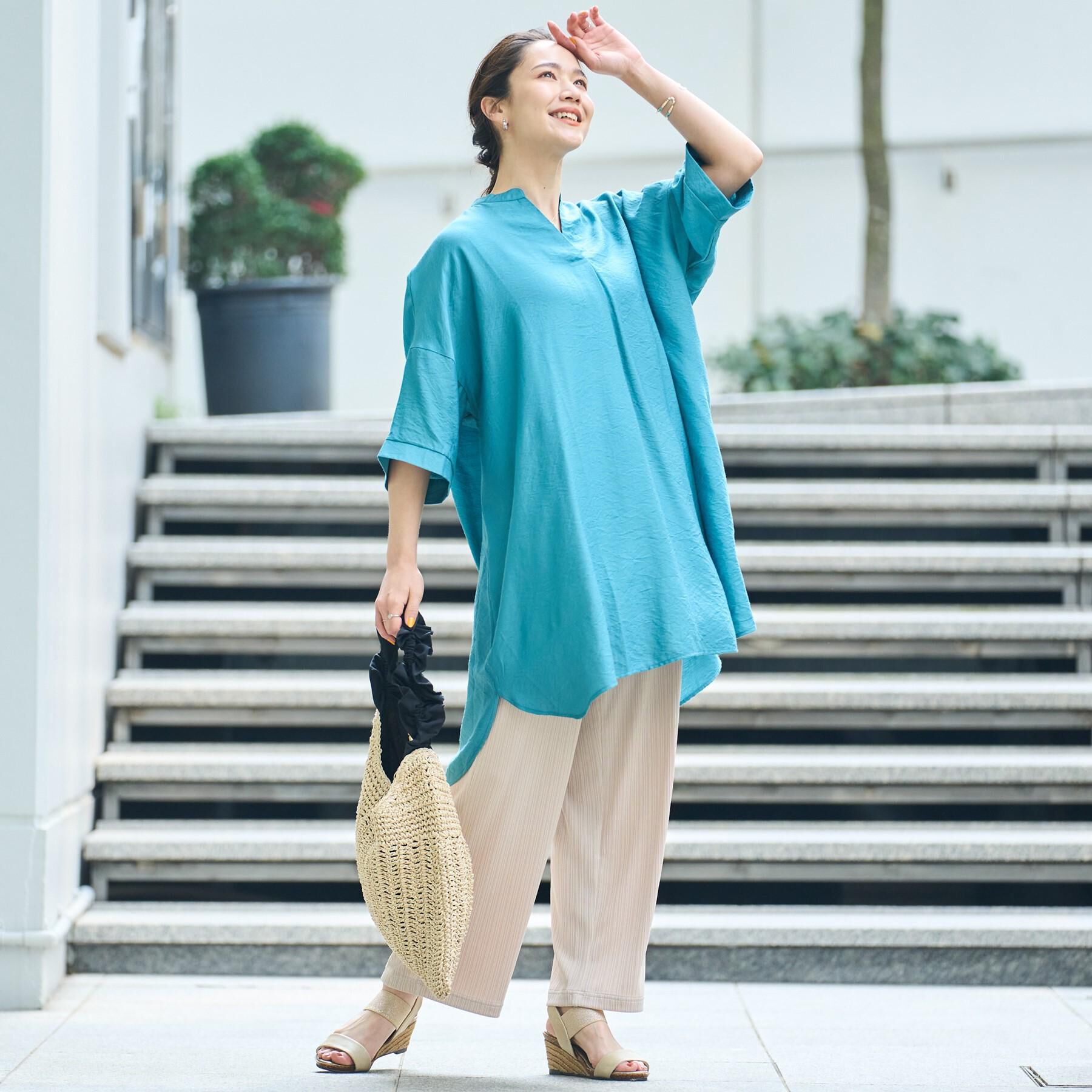 SHOO･LA･RUE「【S-LL】さらっと穿けて動きやすい リブイージーパンツ」|その他|