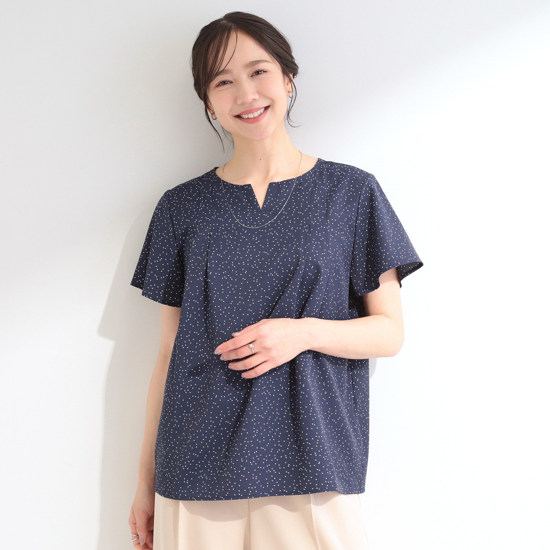 SHOO･LA･RUE「【ひんやり/UV/セットアップ可】洗濯後しわになりにくい スキッパーブラウス」|シャツ・ブラウス|