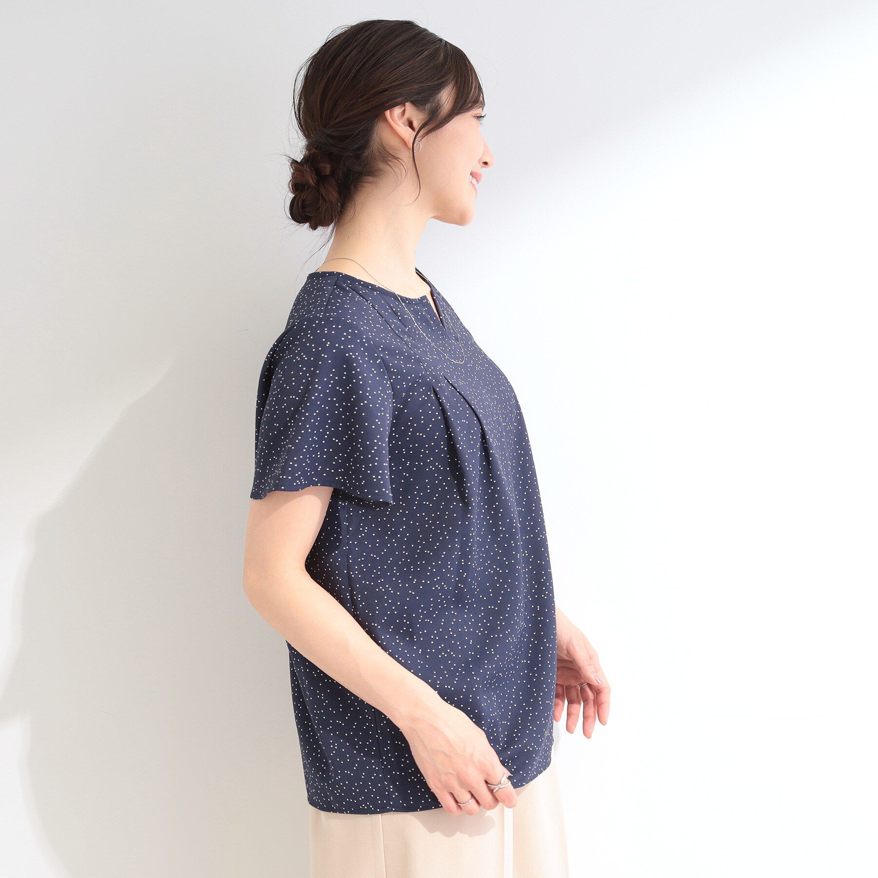 SHOO･LA･RUE「【ひんやり/UV/セットアップ可】洗濯後しわになりにくい スキッパーブラウス」|シャツ・ブラウス|