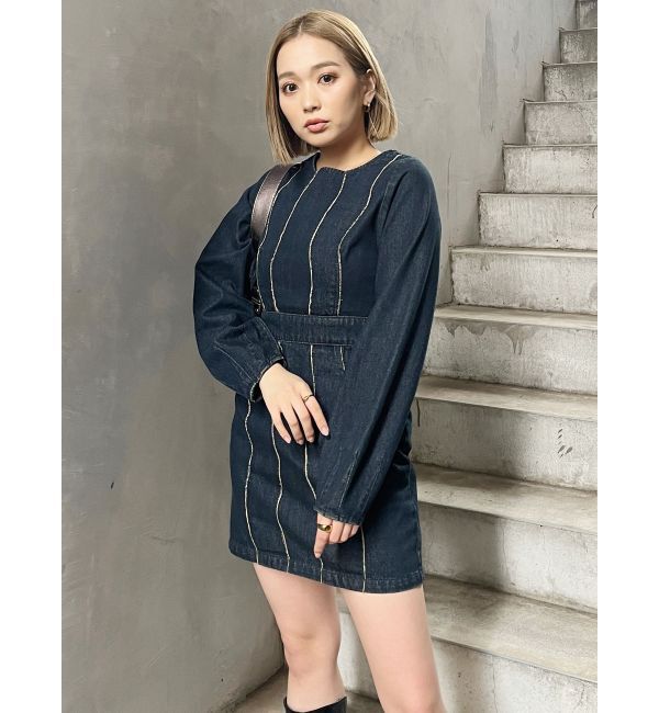 MURUA「カーブステッチミニワンピース」|ワンピース|