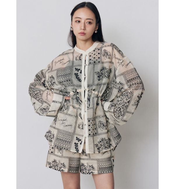 MURUA「ウエストドロストシアーレースシャツ【セットアップ着用可】」|シャツ・ブラウス|