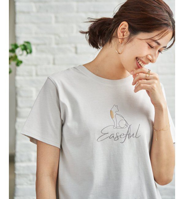 ikka「冷感ロゴフォトプリントTシャツ」|Tシャツ・カットソー|ライトグレー