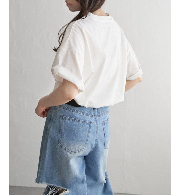 VENCE share style「綿天竺フラワープリントTシャツ」|Tシャツ・カットソー|