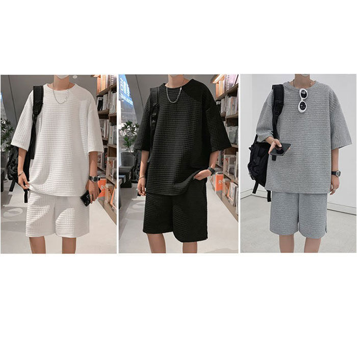 BACKYARD FAMILY「メンズ セットアップ ジャージ 通販 上下セット 夏用 五分袖 Tシャツ トップス ハーフパンツ」|その他|