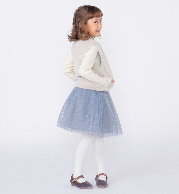SHIPS KIDS「SHIPS KIDS:100～140cm / フェイクファー リバティ ベスト」|ダウンベスト・ベスト|