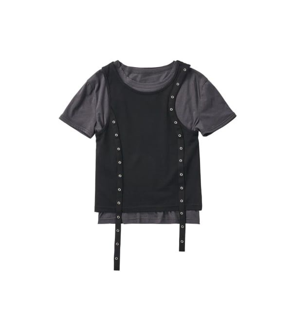 JOINT WORKS「Knuth Marf / クヌースマーフ 2piece layered tank tee」|Tシャツ・カットソー|ブラック