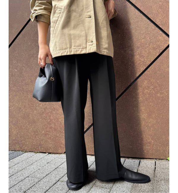 SLOBE IENA「《WEB限定/4サイズ展開/追加予約》TRワイドトラウザー」|スラックス|