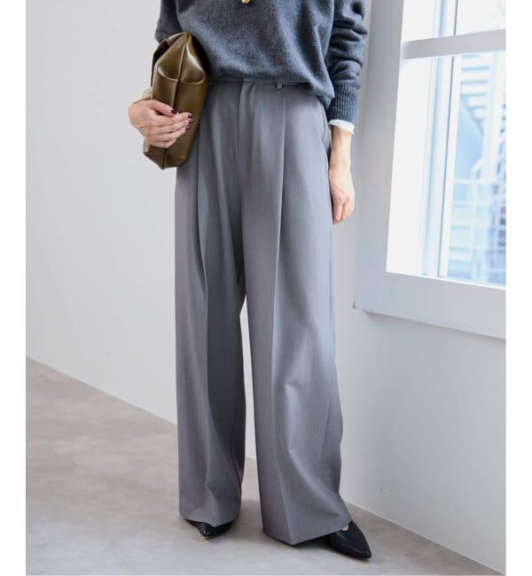 SLOBE IENA「《WEB限定/4サイズ展開/追加予約》TRワイドトラウザー」|スラックス|