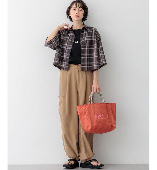 23区「【見上愛さん着用】ハイツイストシアーチェック クロップド シャツ」|シャツ・ブラウス|