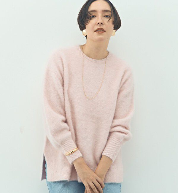 NOLLEY'S sophi「カシミヤ混ヘアリークルーネックプルオーバー」|ニット・セーター|ベビーピンク
