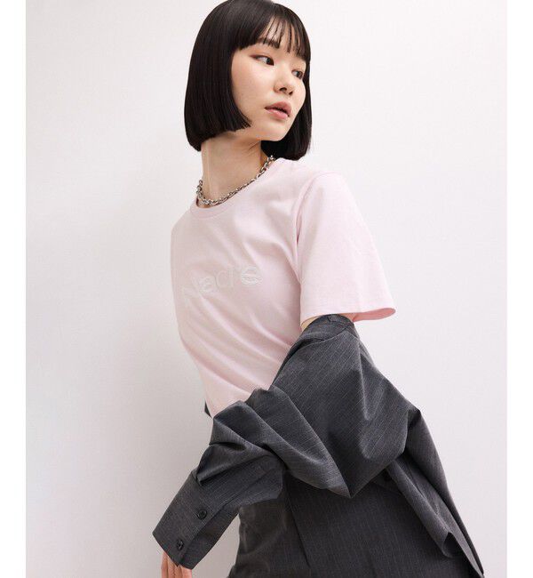 ADAM ET ROPE'「【WEB限定】クリーンタッチコットン刺しゅうロゴT」|Tシャツ・カットソー|