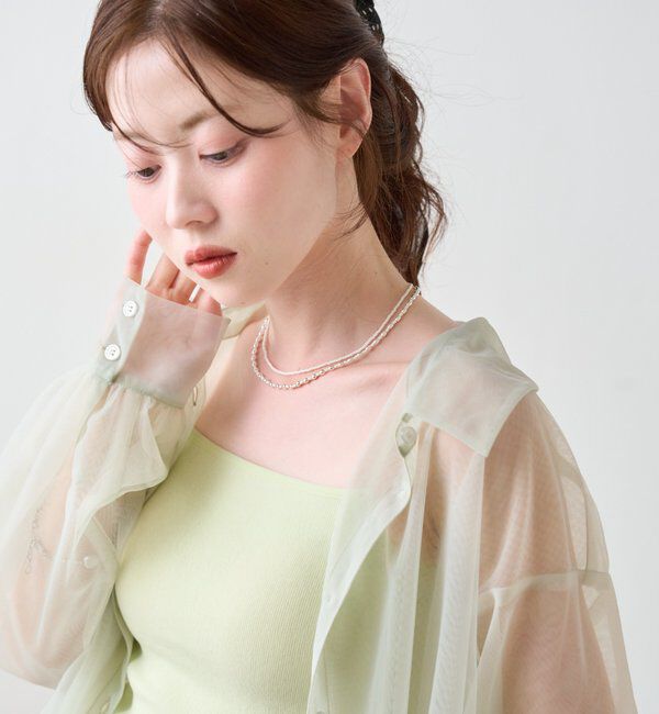  「【新色追加/6色展開】カップ付きクロップドブラキャミ」|キャミソール|